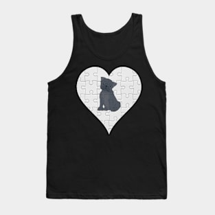 Pug Heart Jigsaw Pieces Design - Gift for Pug Black Lovers Tank Top